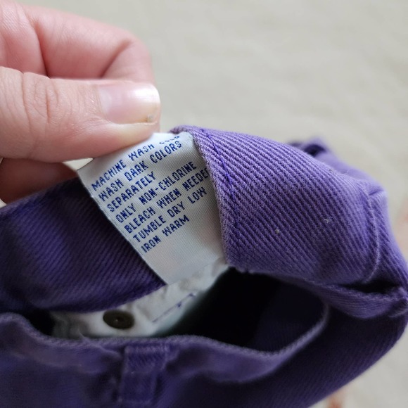 Vintage Purple & Gingham Jean Shorts kids 7 - Picture 9 of 9